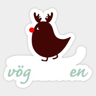 Moose, bird and little bird Sticker